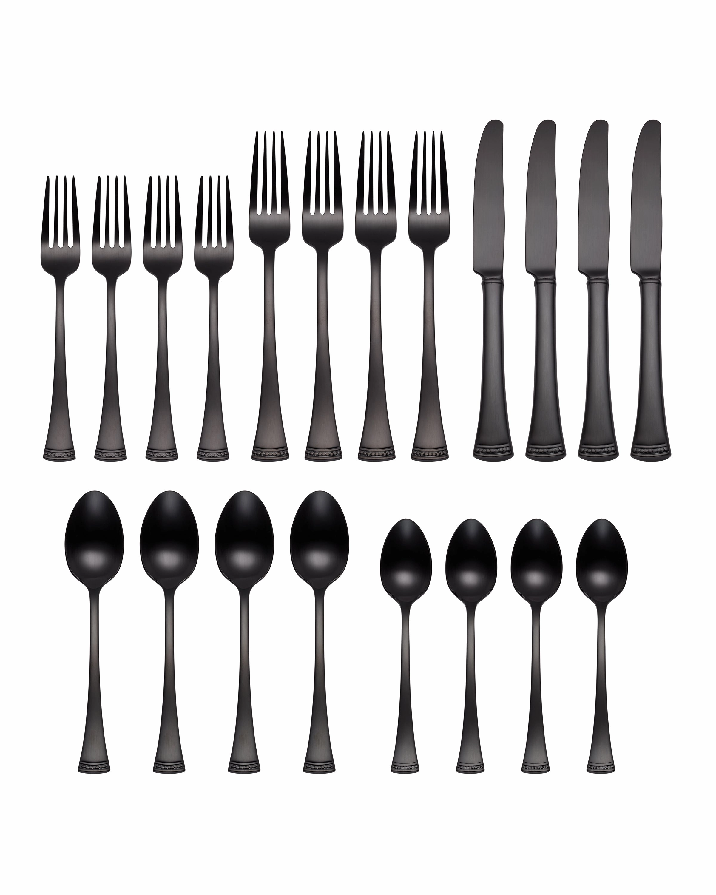 Portola Black Satin 20 Piece Flatware Set