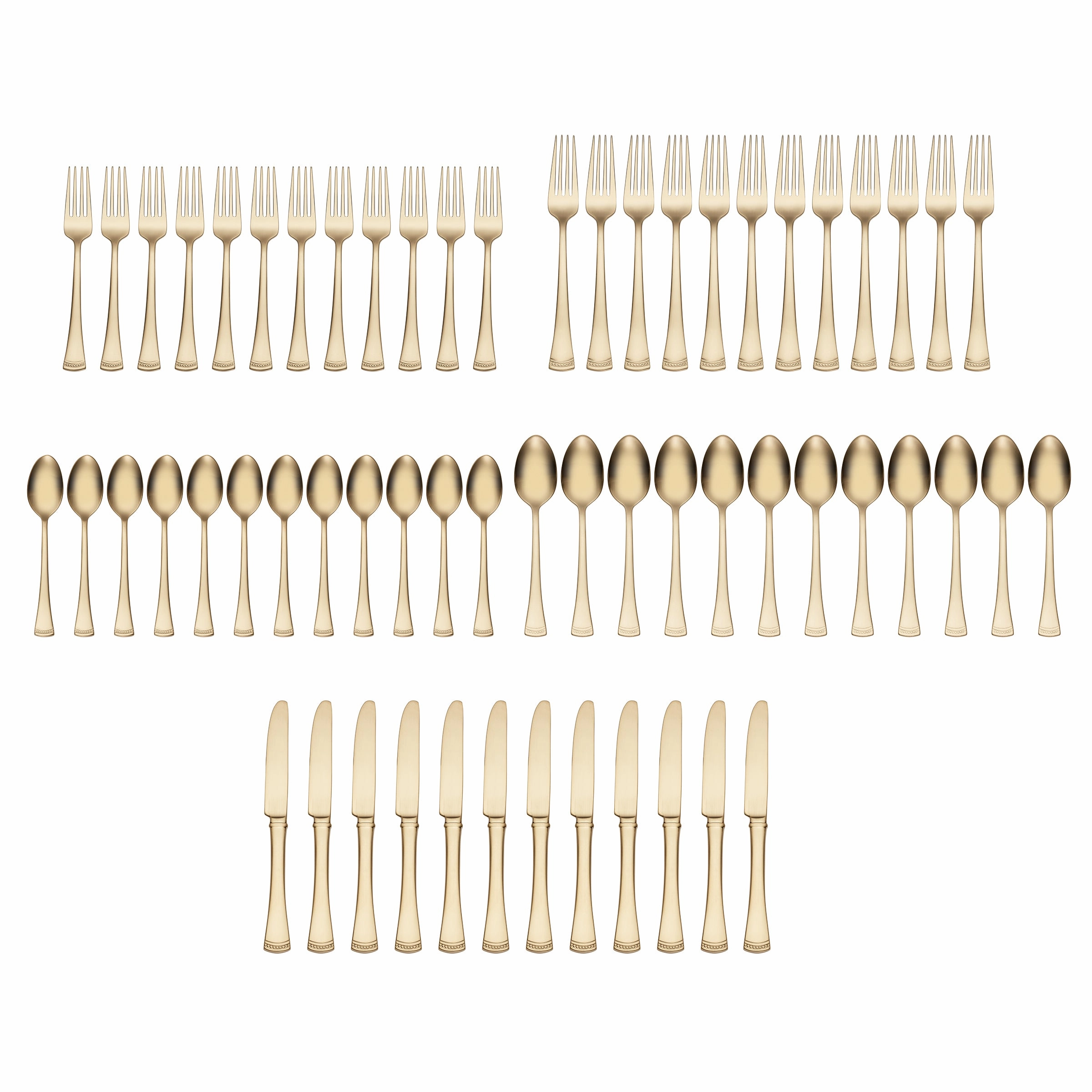 Portola Gold Satin 60 Piece Flatware Set