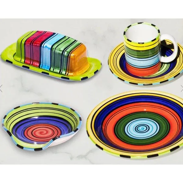 Puebla Stripe Butter Dish
