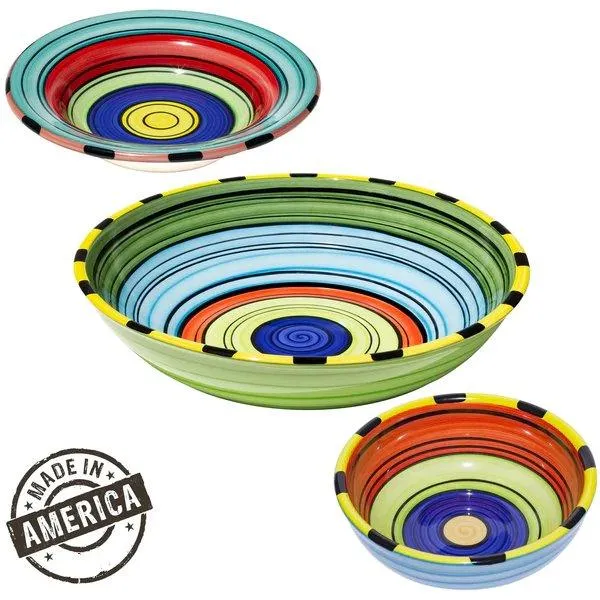 Puebla Stripe Serving Bowl
