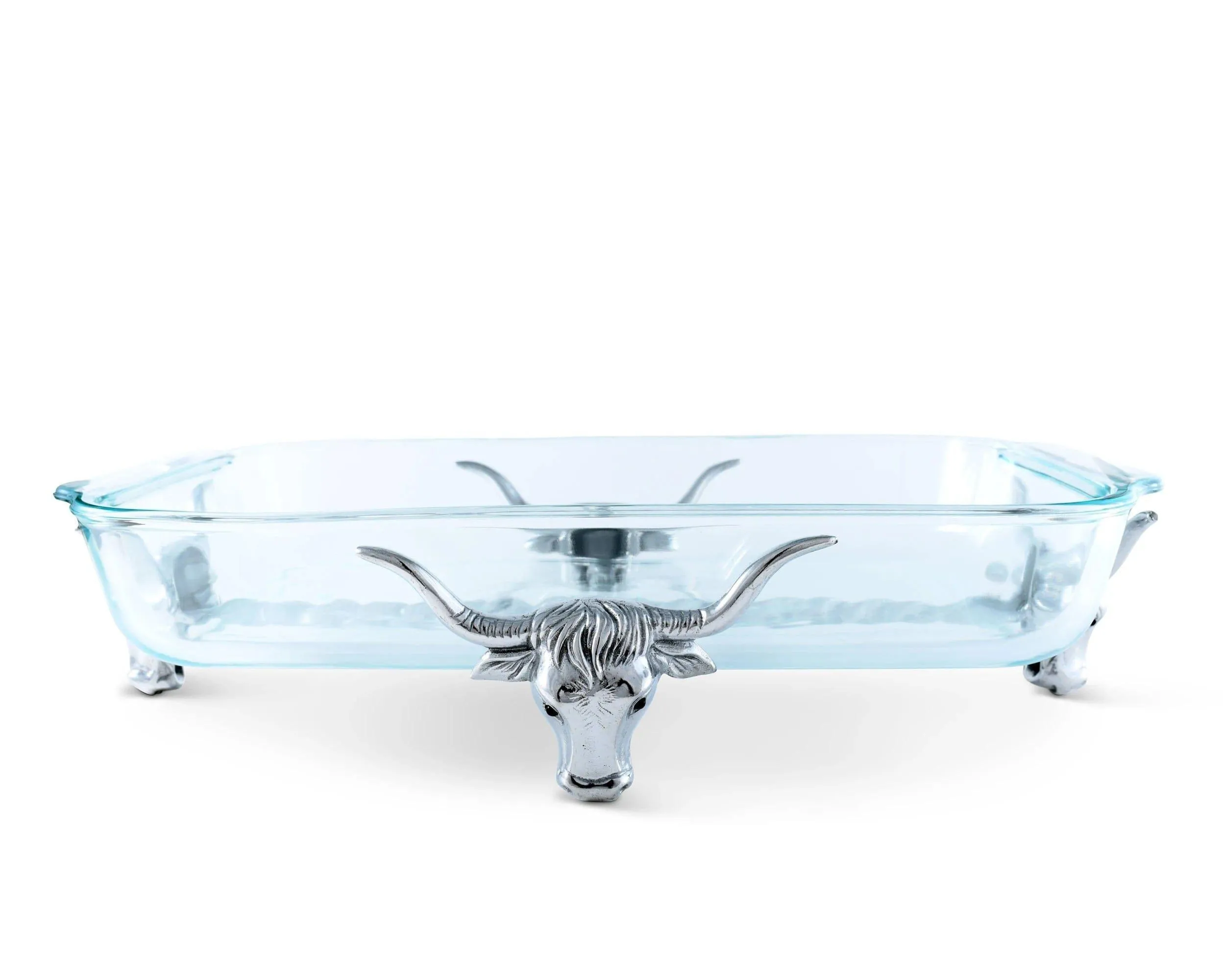 Pyrex Baking Dish with Longhorn Steer Stand