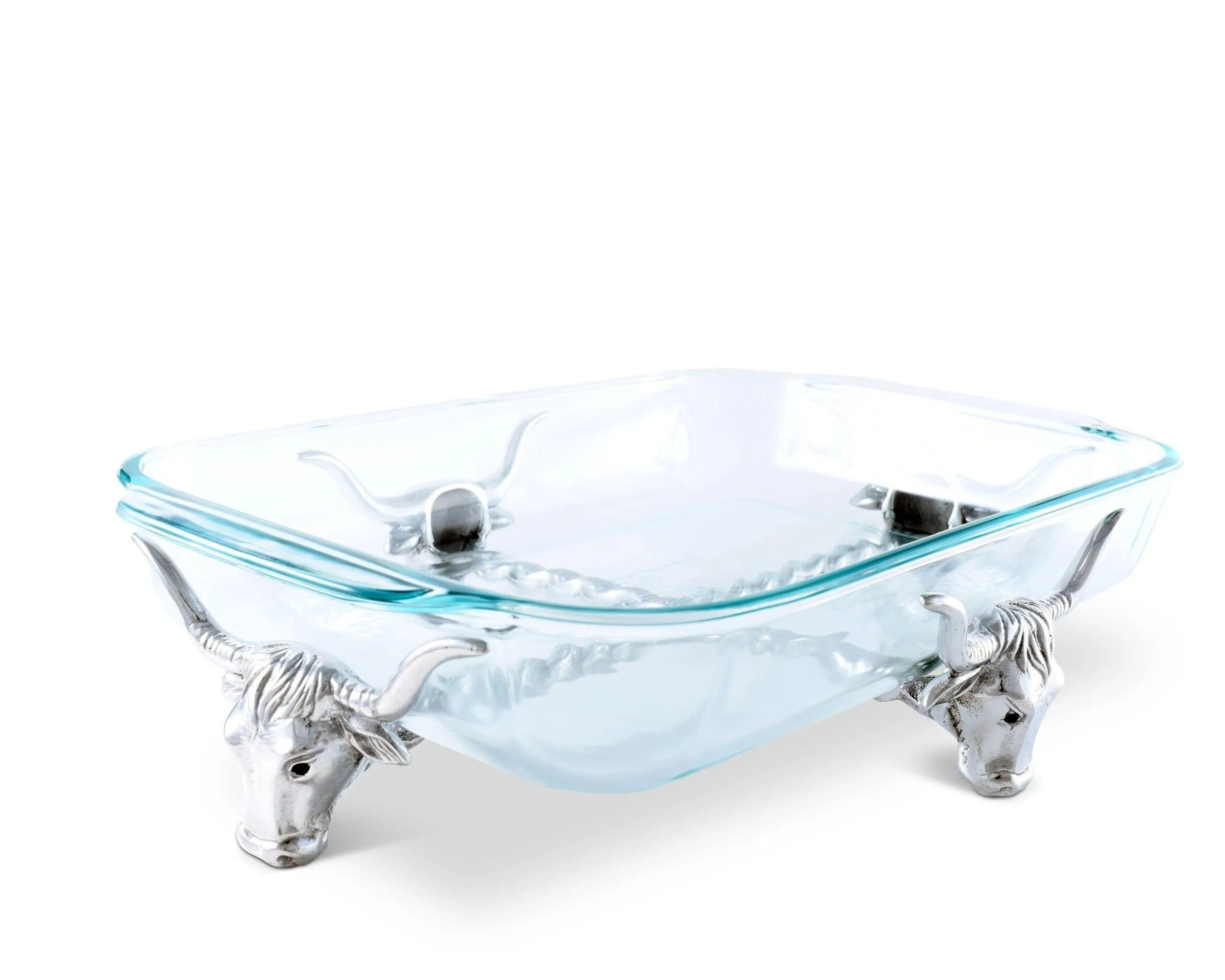 Pyrex Baking Dish with Longhorn Steer Stand