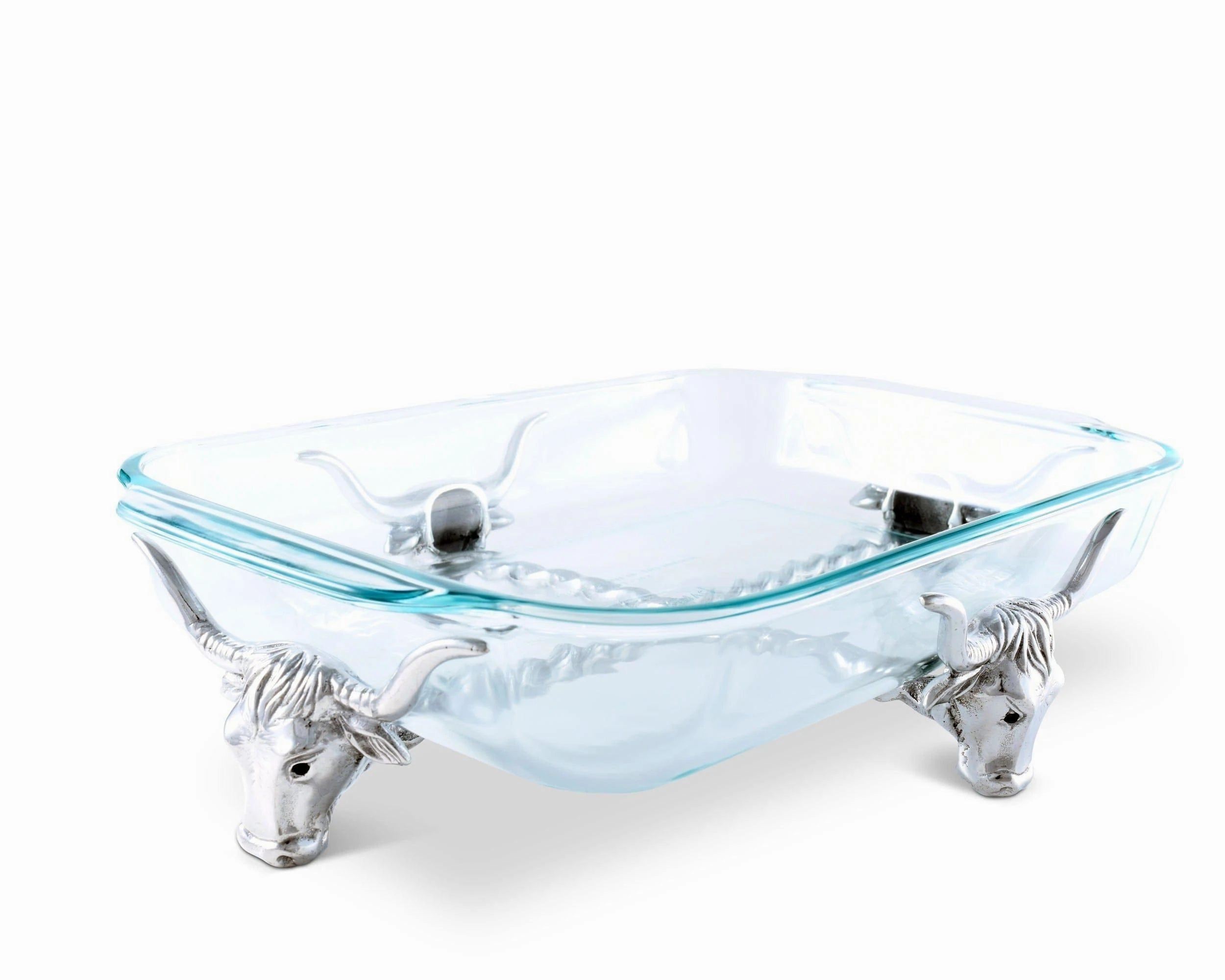 Pyrex Baking Dish with Longhorn Steer Stand