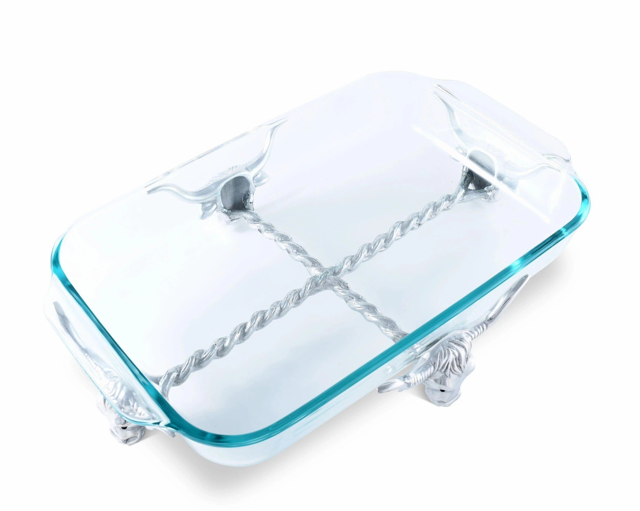 Pyrex Baking Dish with Longhorn Steer Stand
