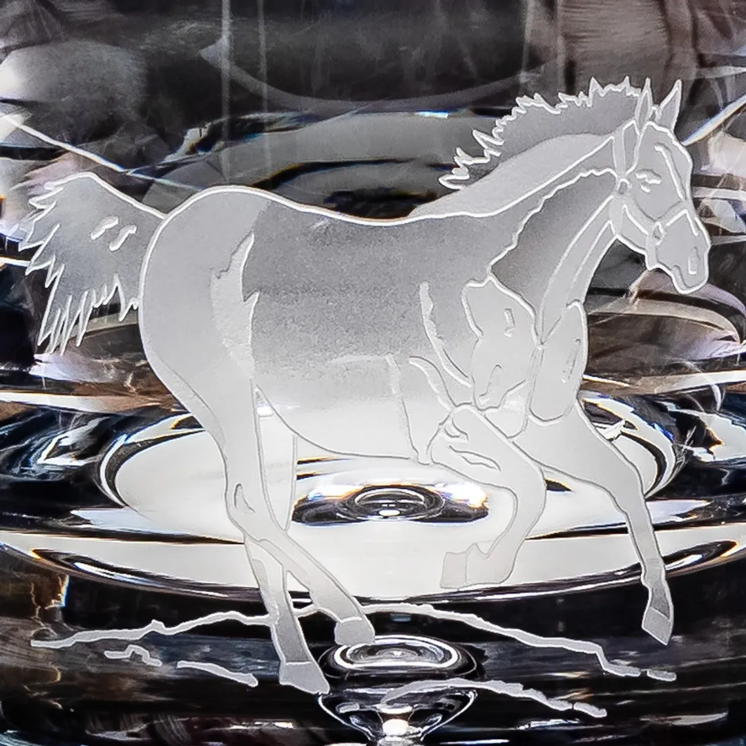 Quarter Horse Sand Carved Decanter