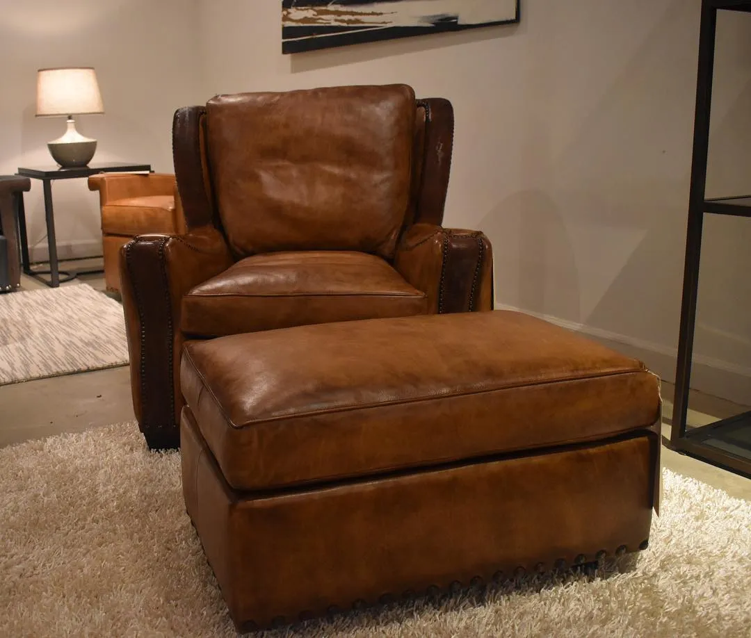 Rambler Leather Lounge Chair & Ottoman