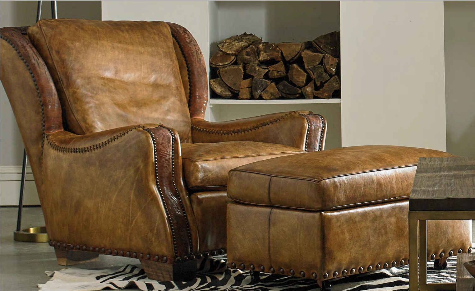 Rambler Leather Lounge Chair & Ottoman