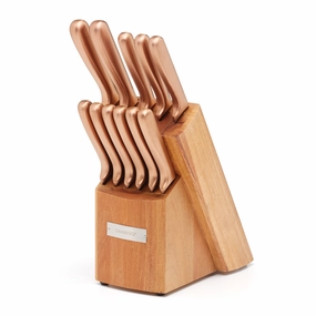 Rame Smooth Copper 12 Piece Cutlery Block Set