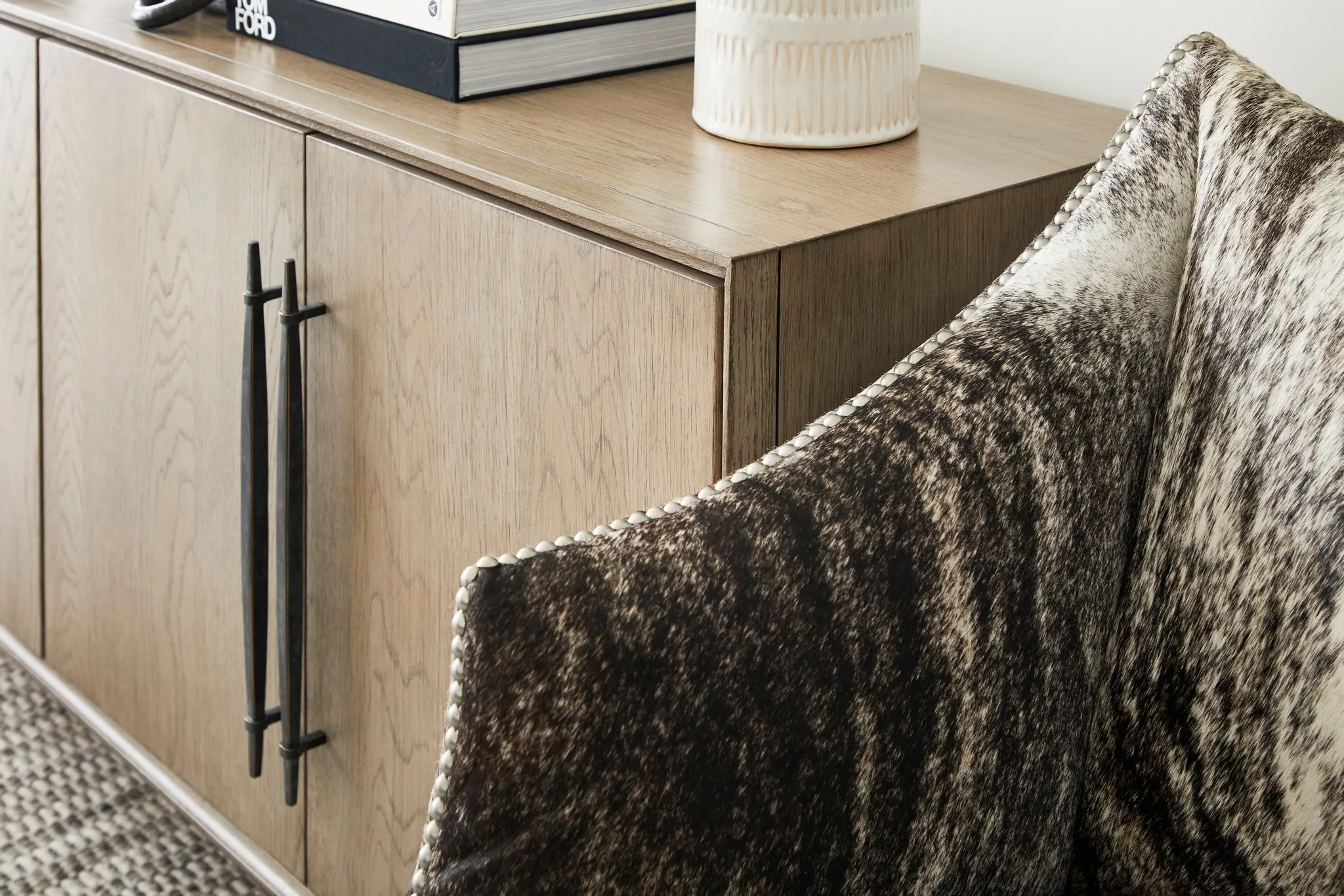 Rancho Brindle Cowhide Accent Chair
