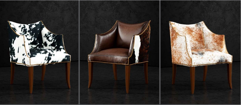 Rancho Brindle Cowhide Accent Chair