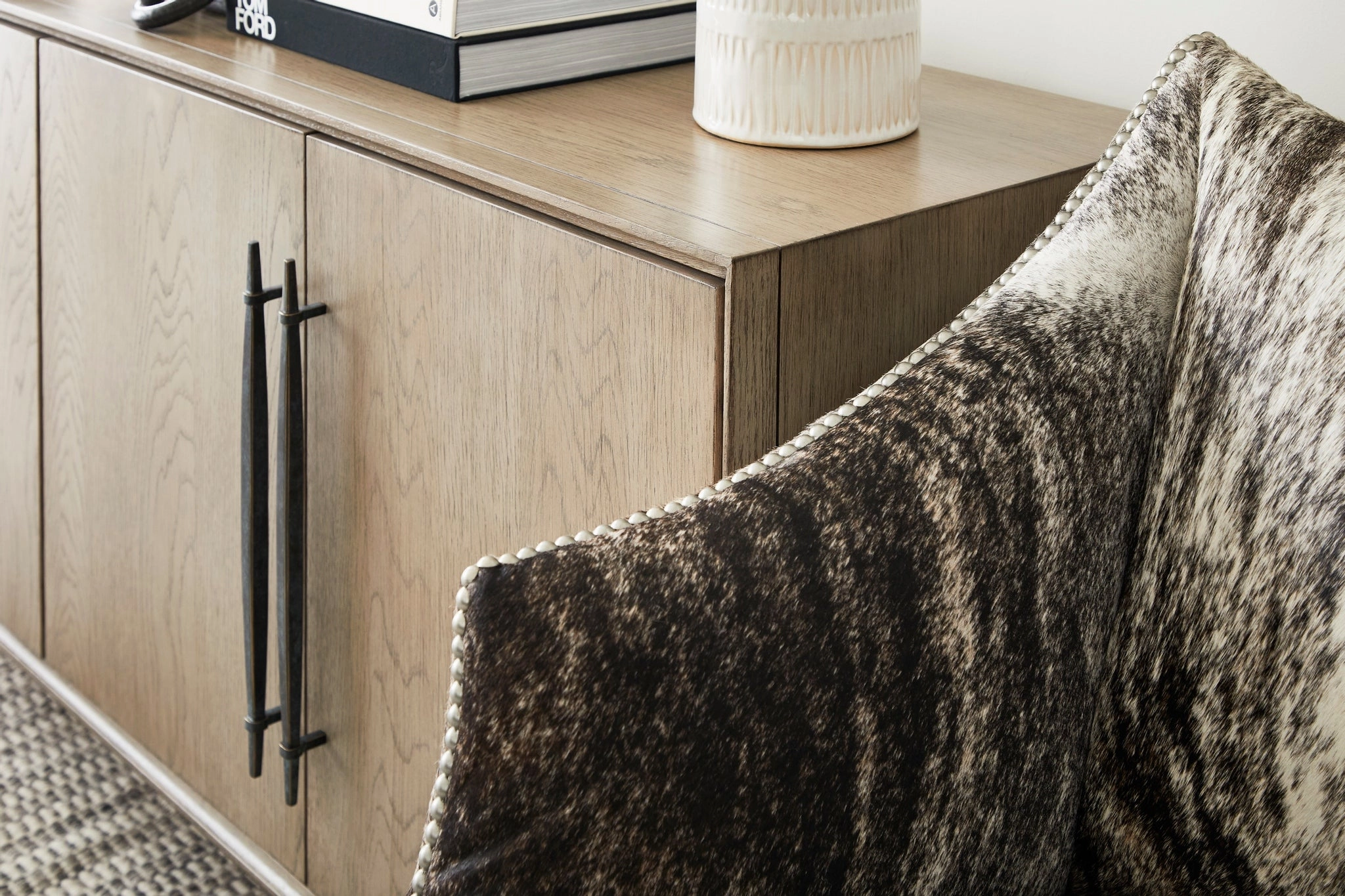 Rancho Brindle Cowhide Accent Chair