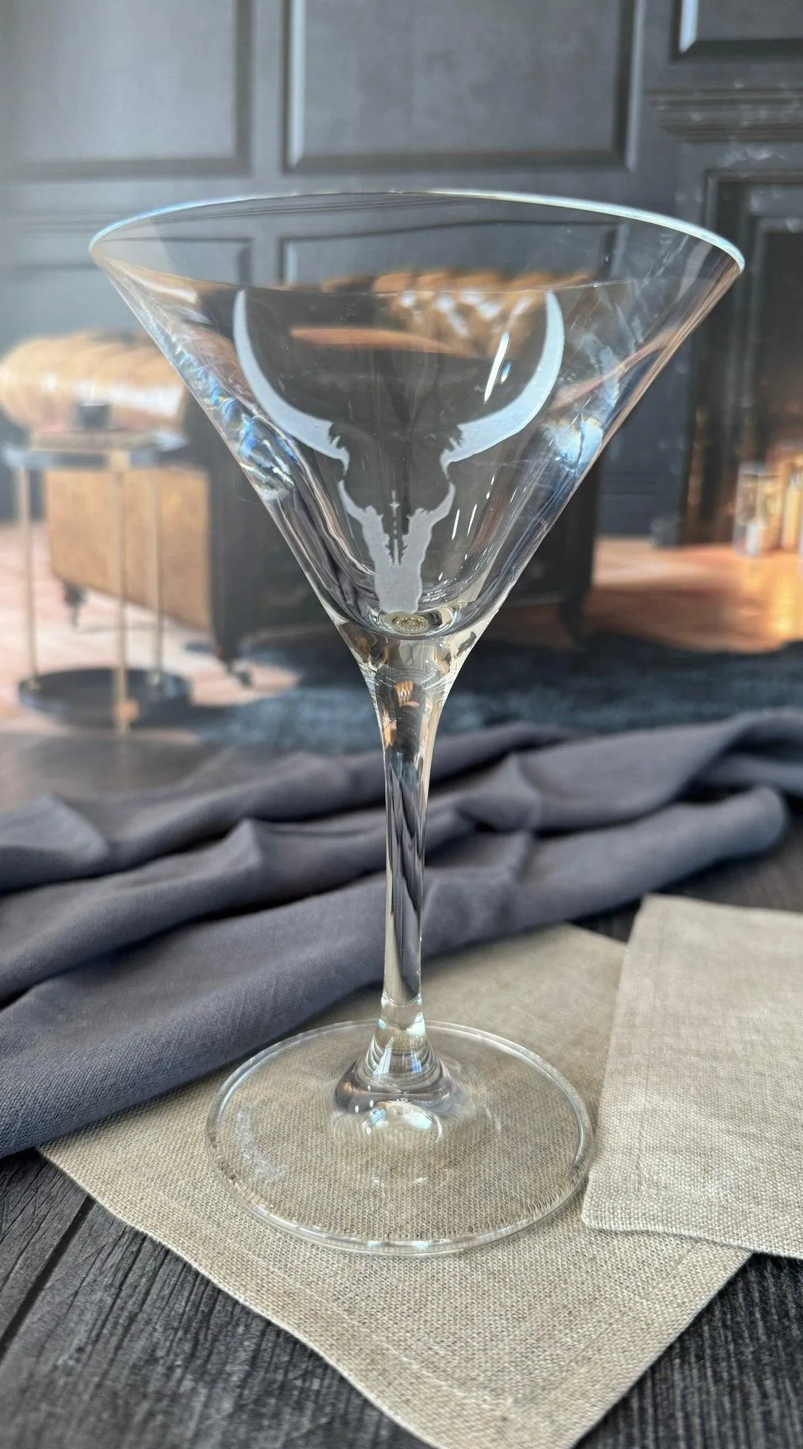 Ravenscroft Crystal Martini Glasses - Longhorn