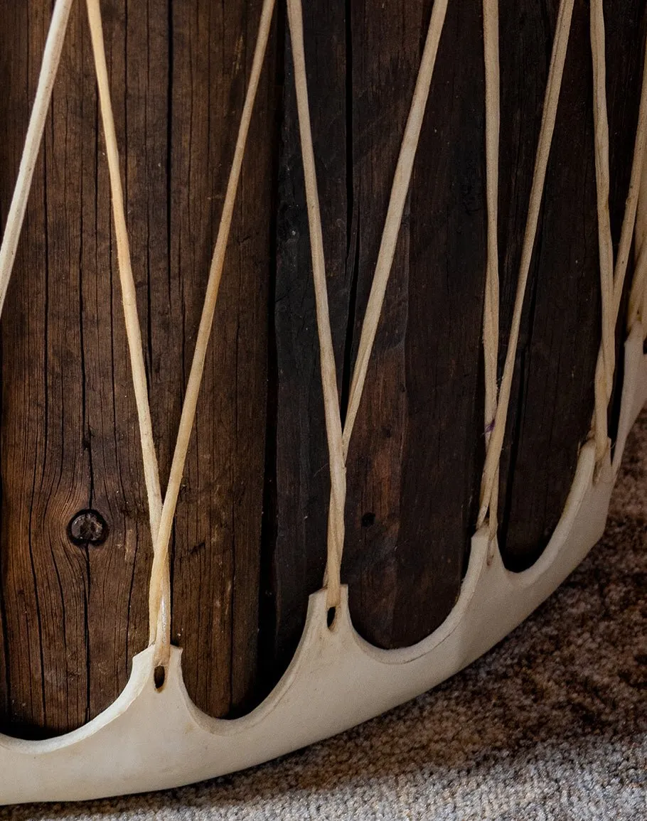 Rawhide Drum Coffee Table
