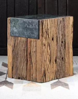 Reclaimed Pine & Marble Side Table gaming chair, computer chair