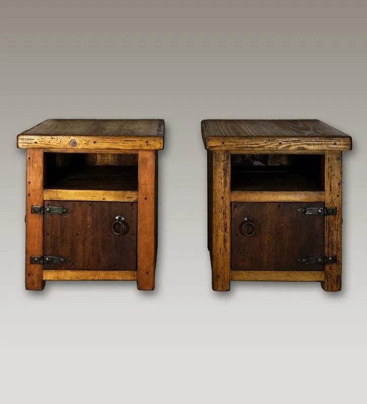 Reclaimed Wood Double Door Side Table
