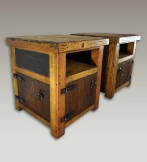 Reclaimed Wood Double Door Side Table bedroom furniture, nightstand