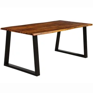 Rectangular Acacia Wood Dining Table Rustic Indoor & Outdoor Furniture farmhouse dining table, extendable dining table