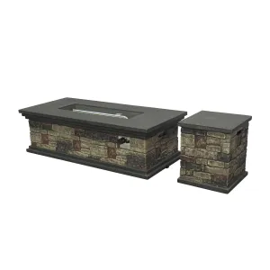 Rectangular Faux Stone 50,000 BTU Propane Fire Pit - NH508703 floor chair, tatami chair
