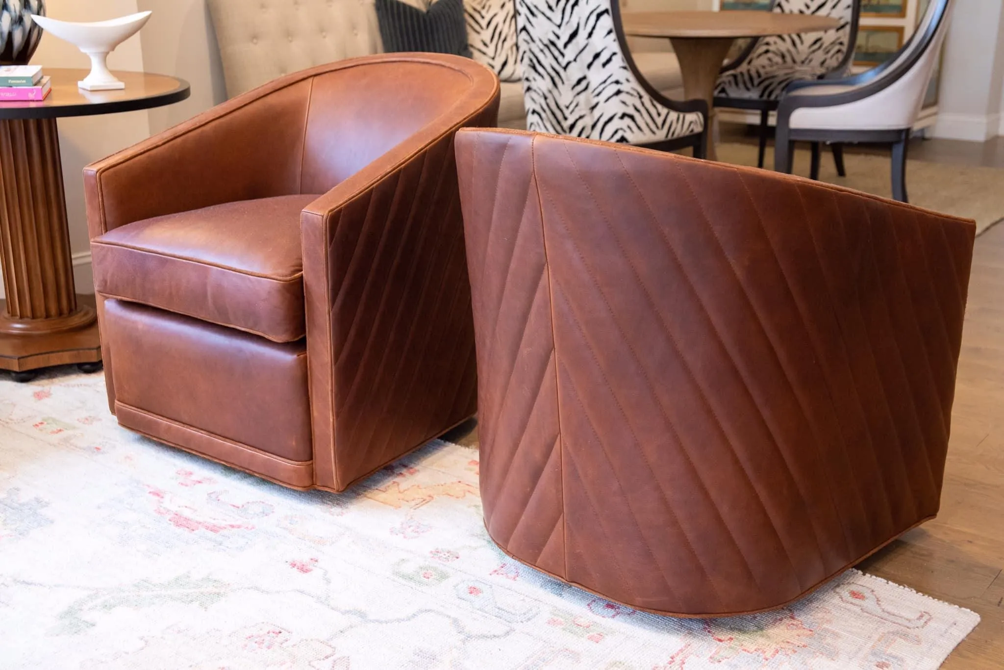 Red Baron Leather Swivel Chair