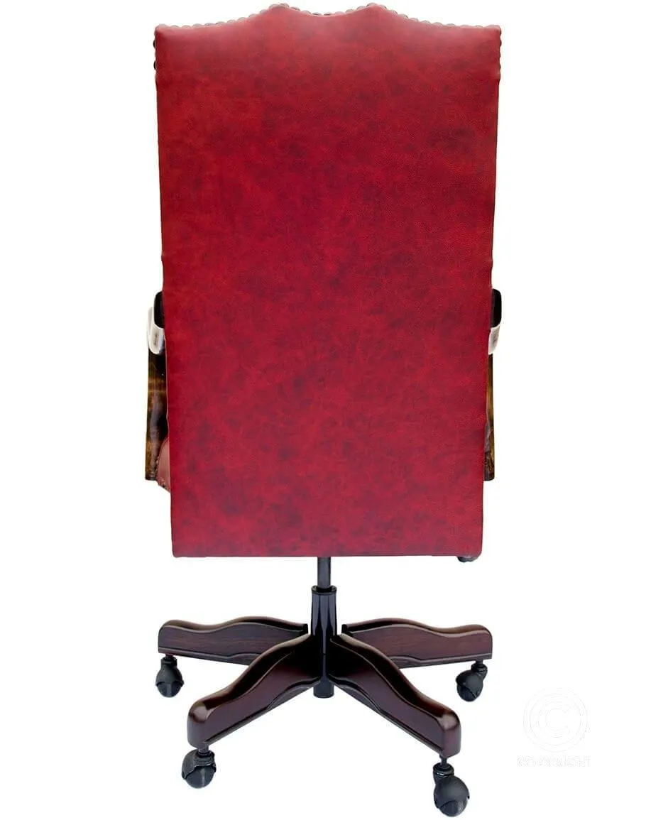 Red Dust Leather Office Chair