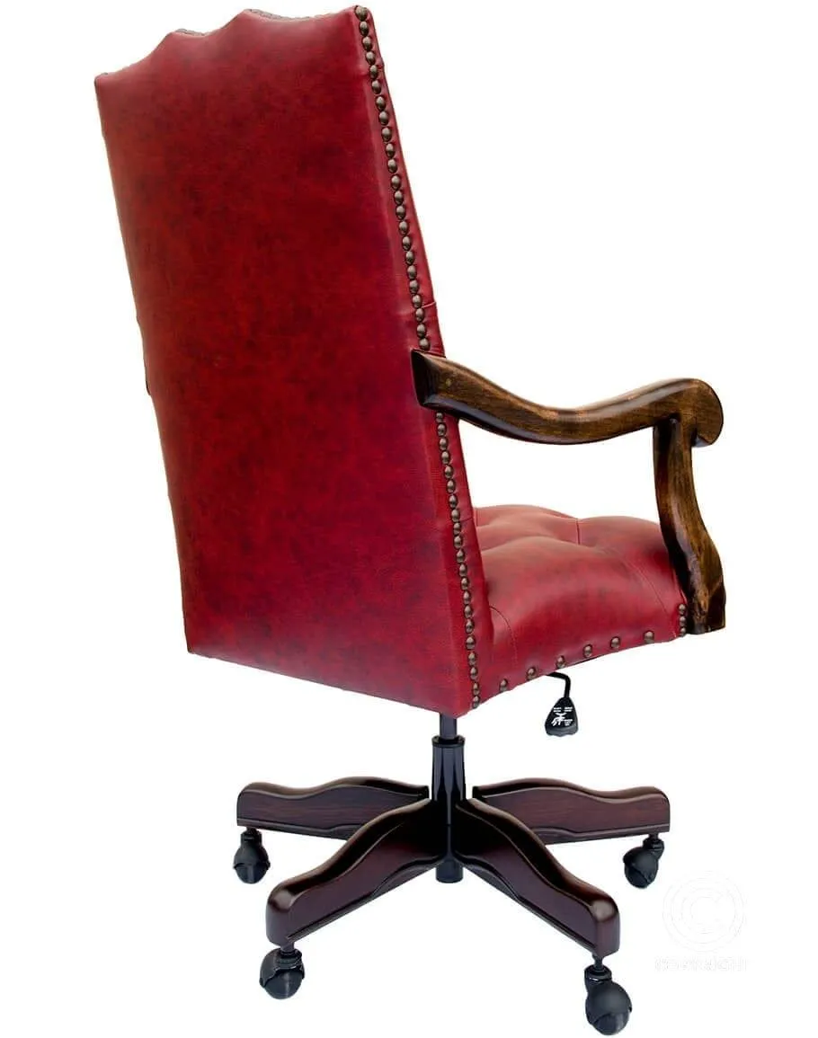 Red Dust Leather Office Chair