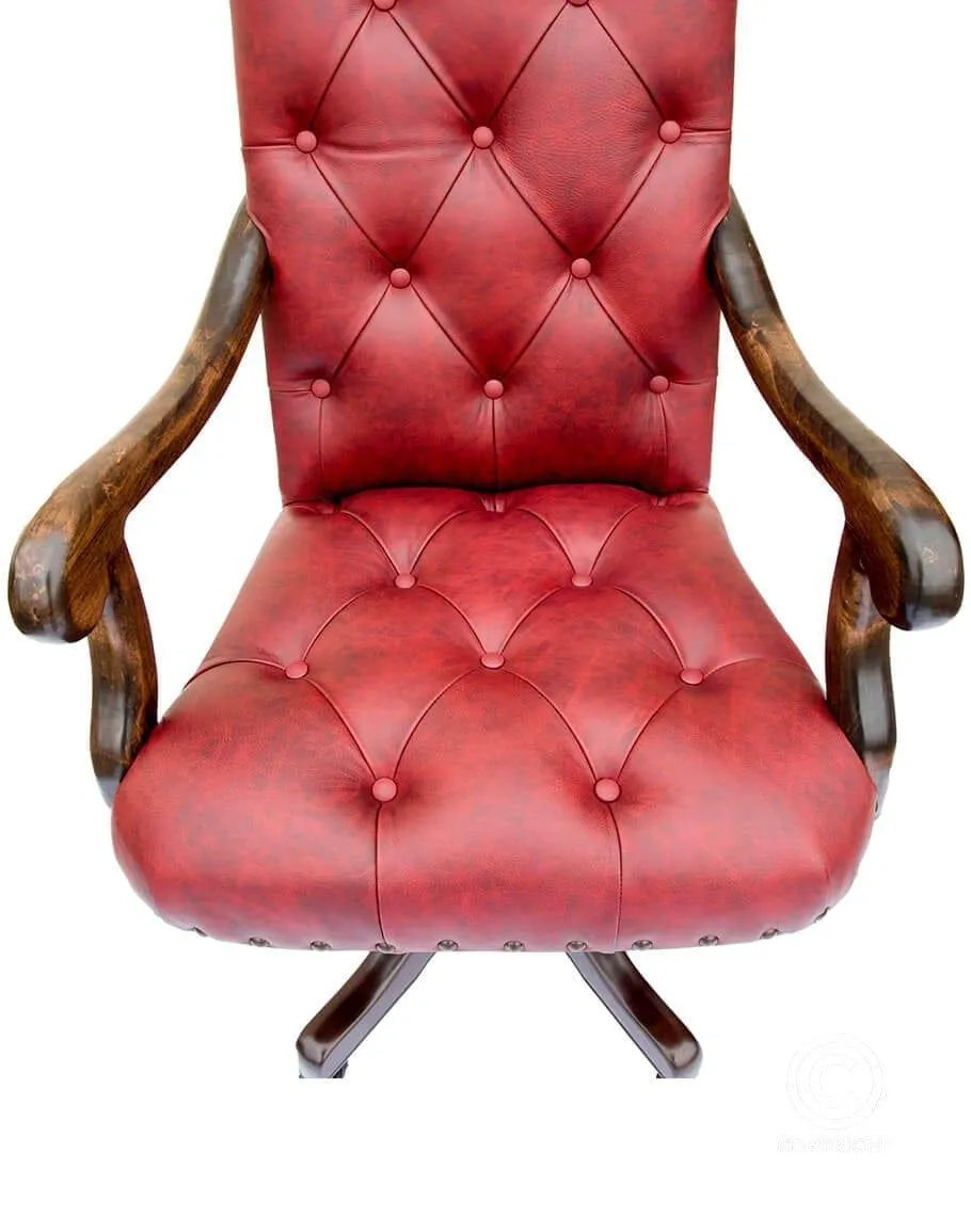 Red Dust Leather Office Chair
