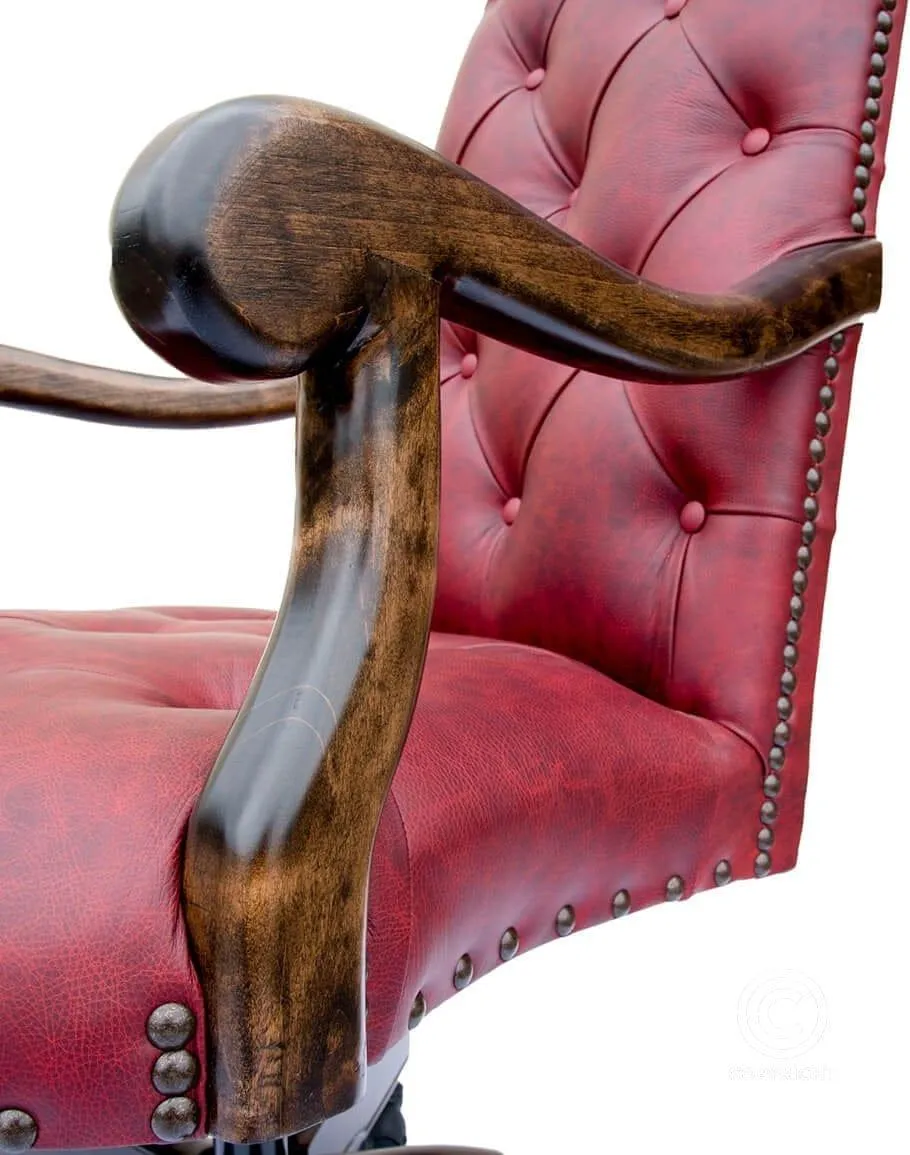Red Dust Leather Office Chair