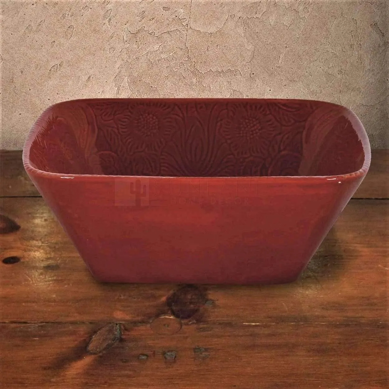 Red Western Serving Bowl shower curtain, waterproof liner