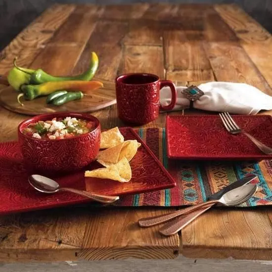 Red Western Serving Bowl