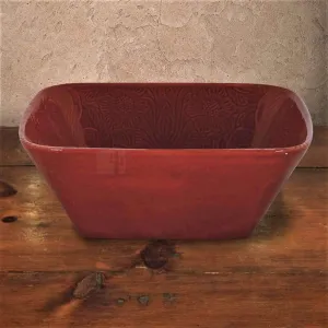 Red Western Serving Bowl shower curtain, waterproof liner