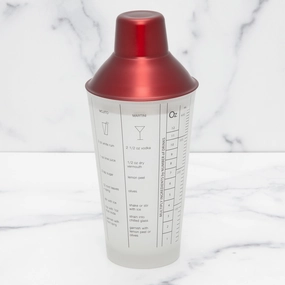 Red Stainless Steel Glass Recipe Shaker