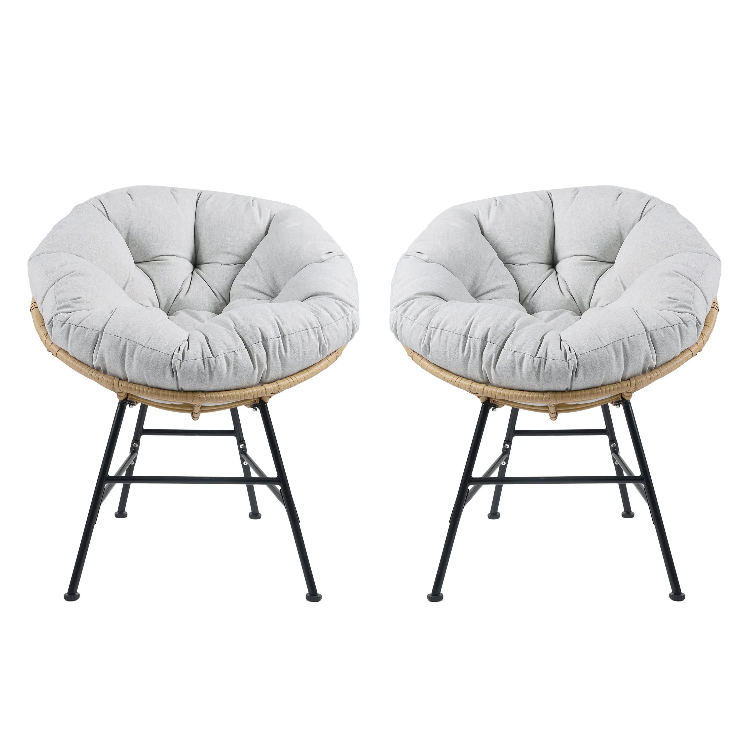Redemond Outdoor PE Rattan Shelll Chair with Cushions