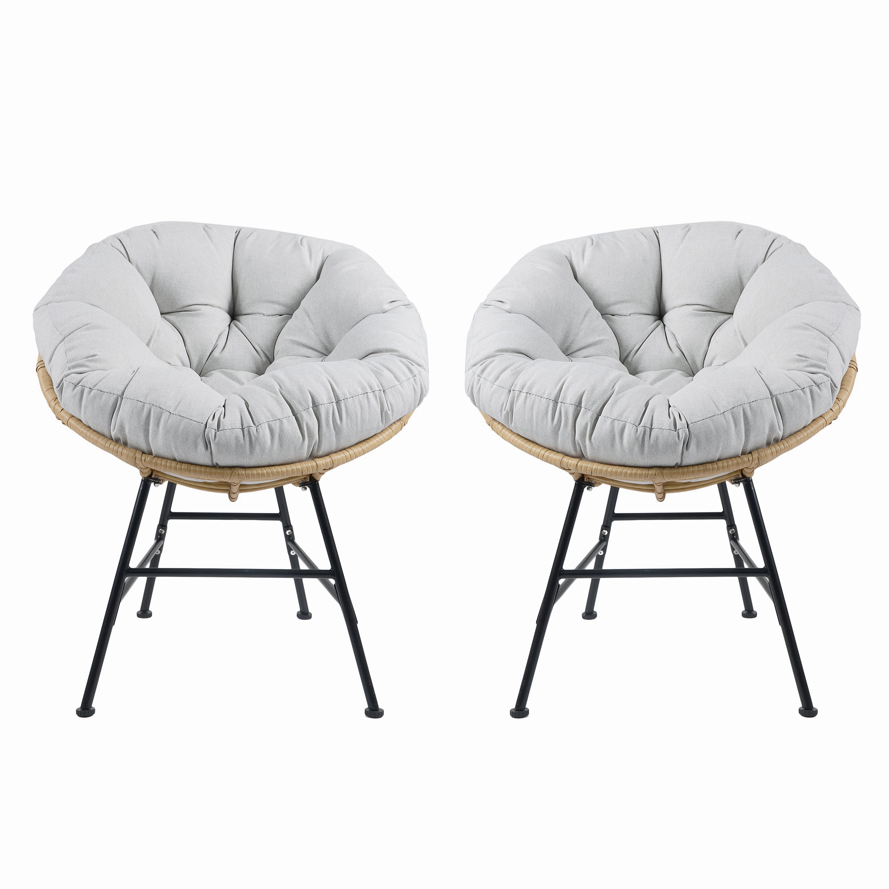 Redemond Outdoor PE Rattan Shelll Chair with Cushions
