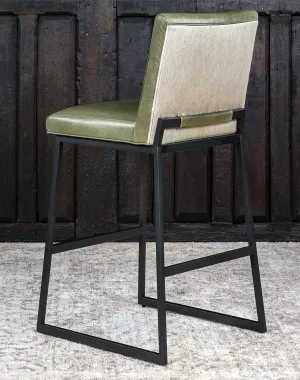 Refined Rustic Living Leather & Cowhide Bar Chair gaming chair, computer chair