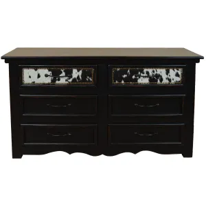 Regal Ebony Black/White Cowhide Dresser bedroom furniture, nightstand