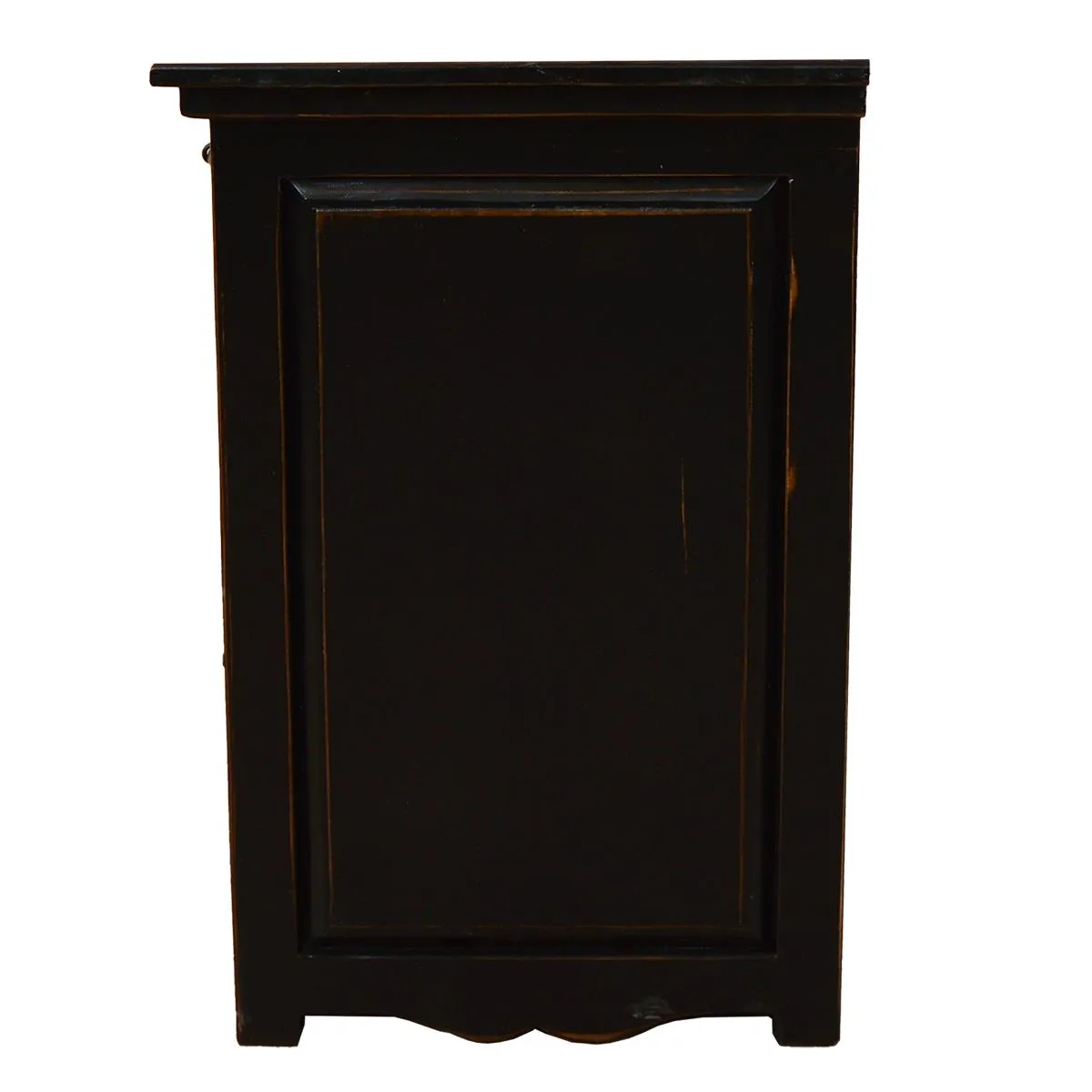 Regal Ebony Black/White Cowhide Nightstand