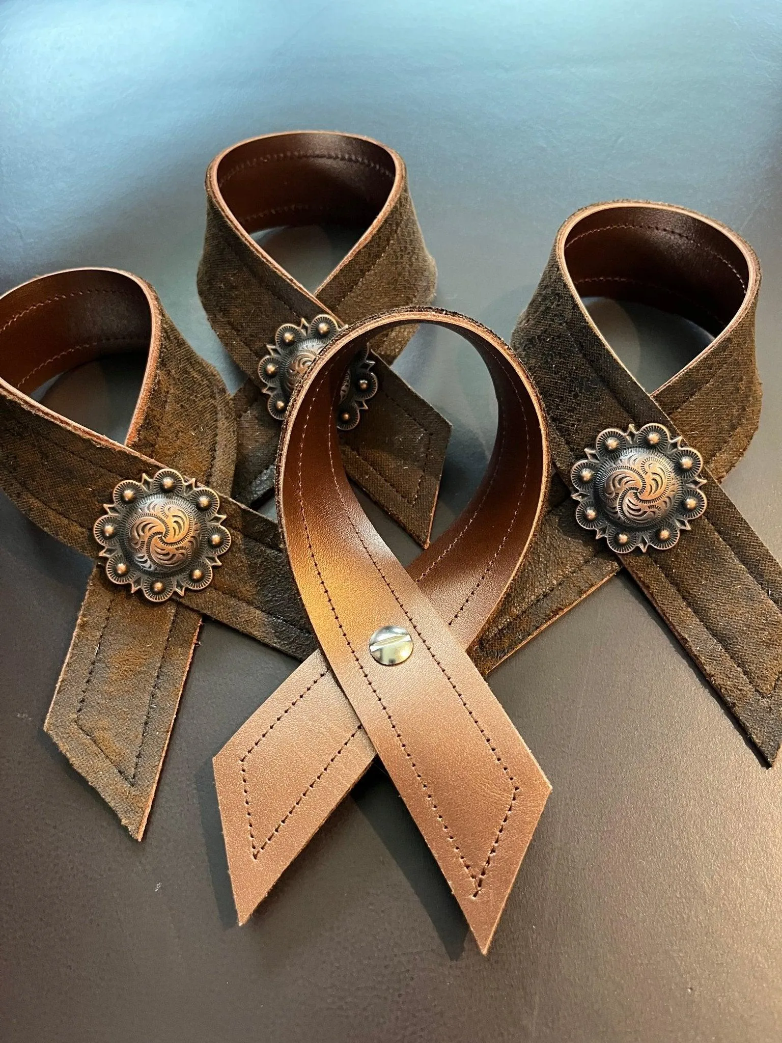Reversible Western Leather Napkin Rings