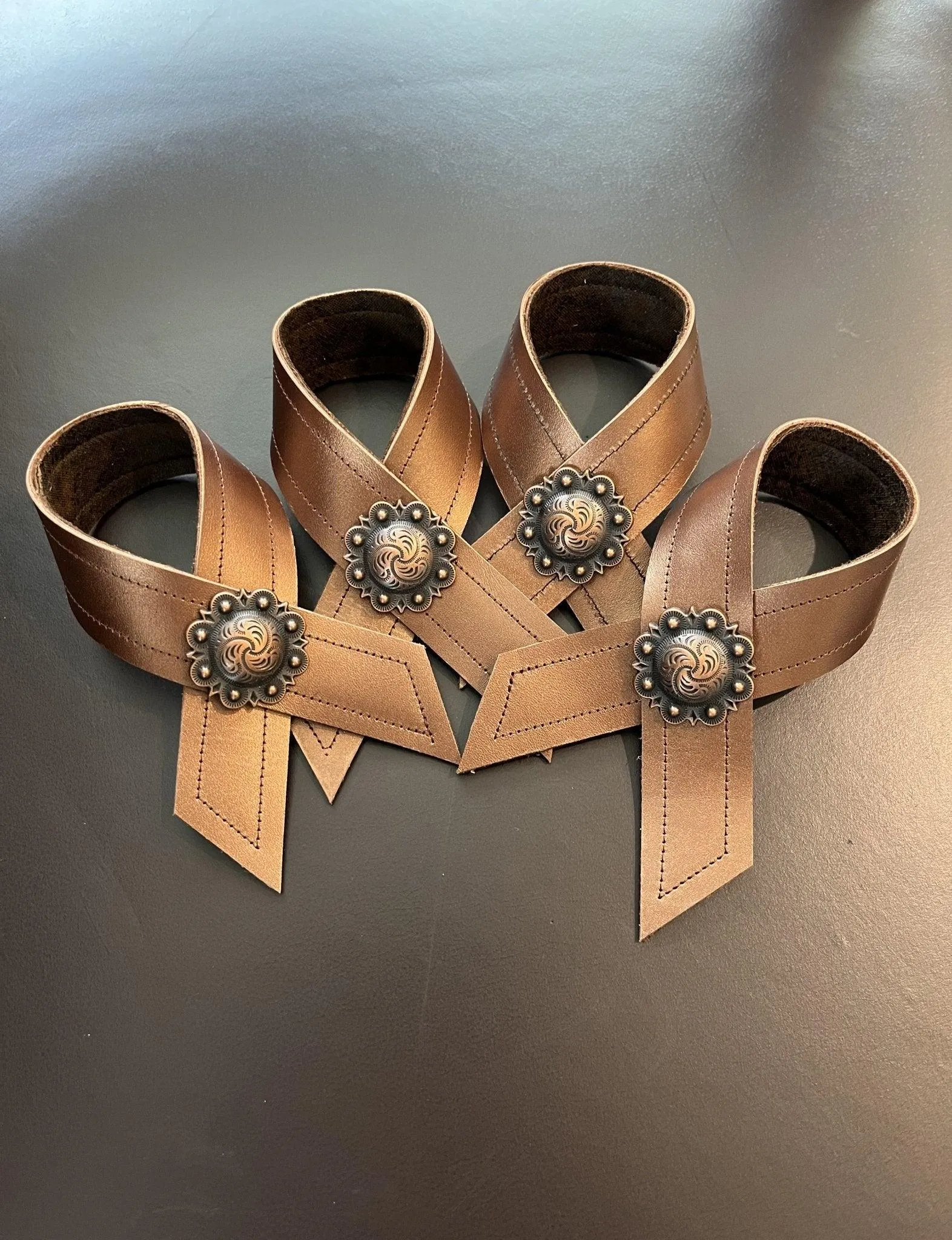 Reversible Western Leather Napkin Rings
