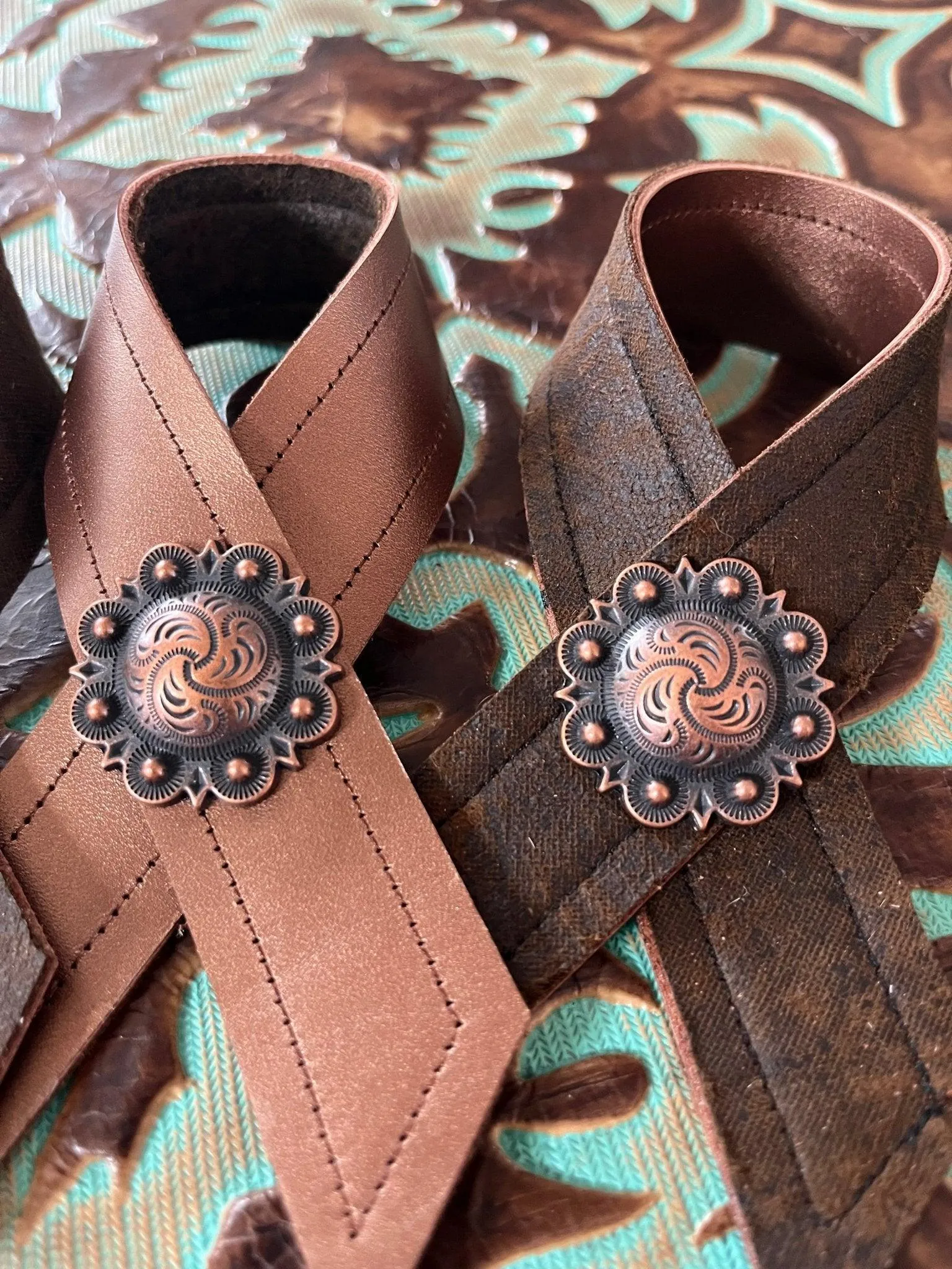 Reversible Western Leather Napkin Rings blender, kitchen appliance