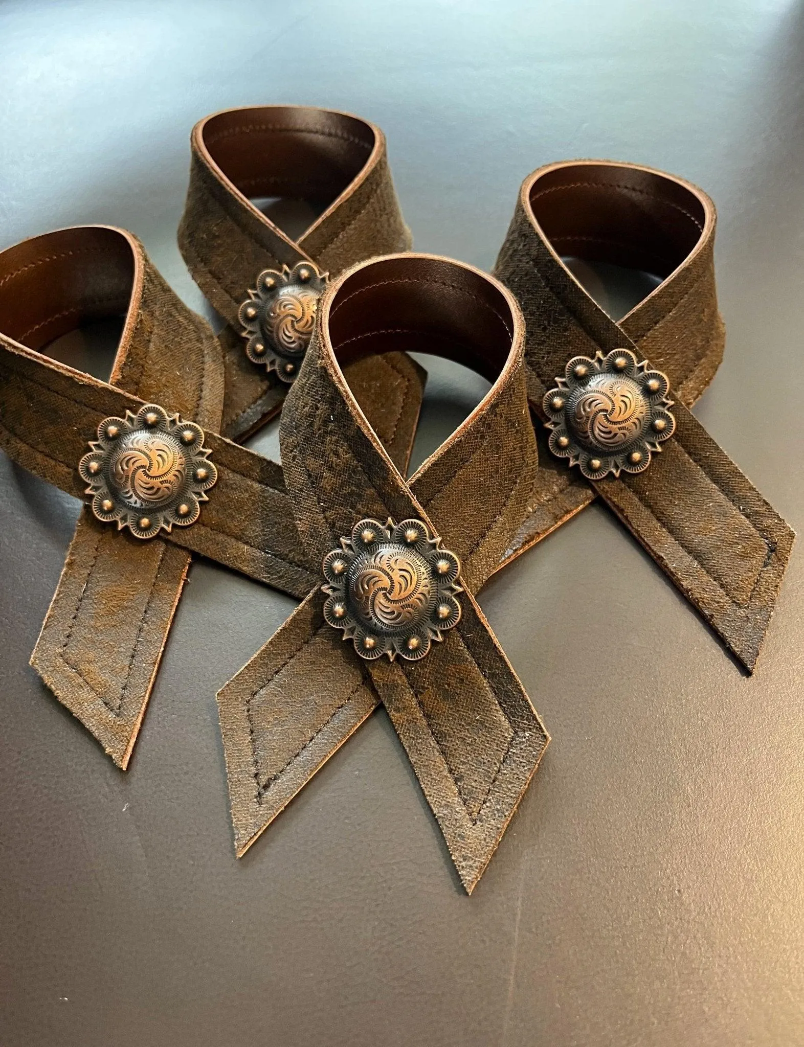 Reversible Western Leather Napkin Rings