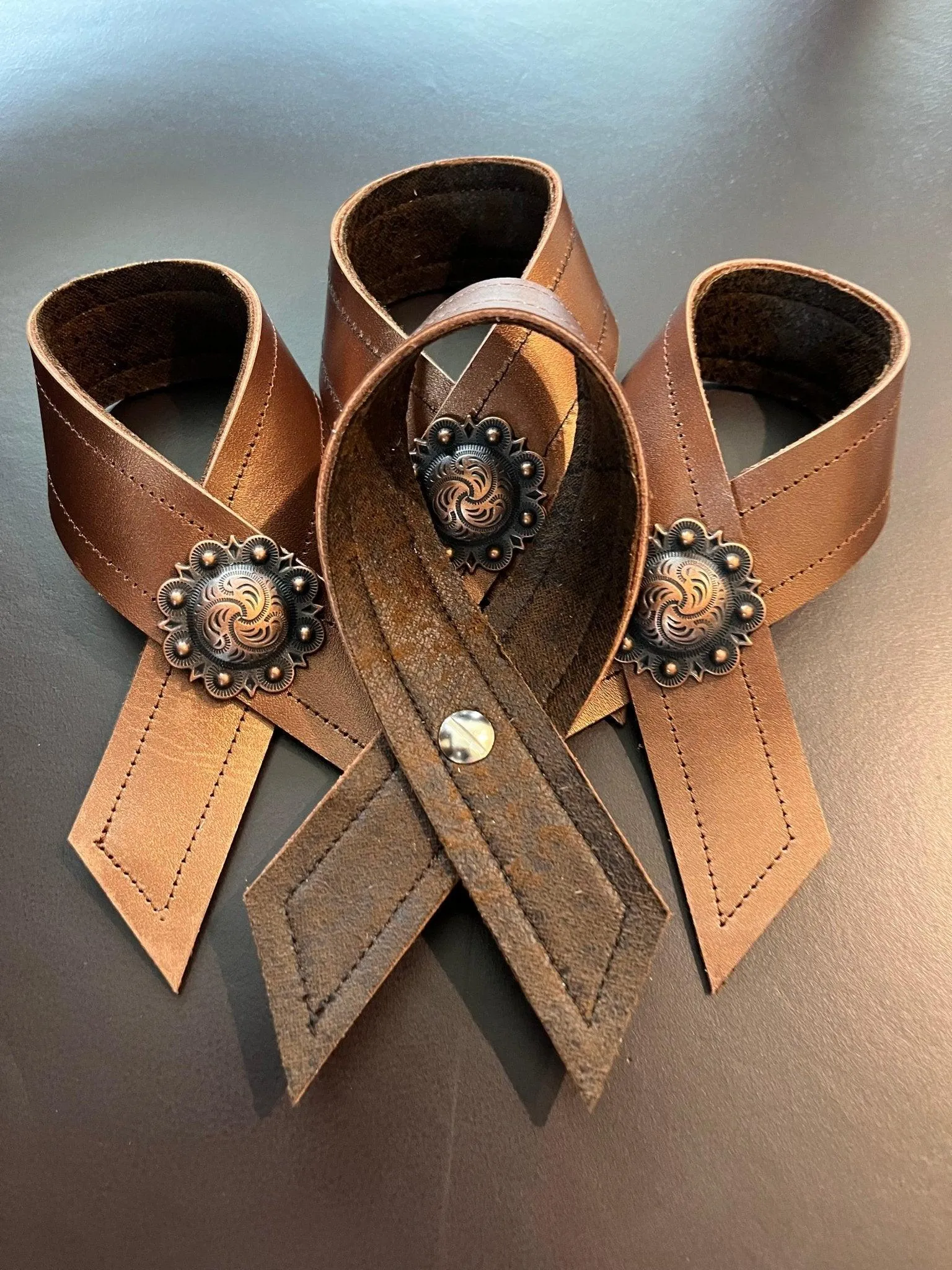 Reversible Western Leather Napkin Rings