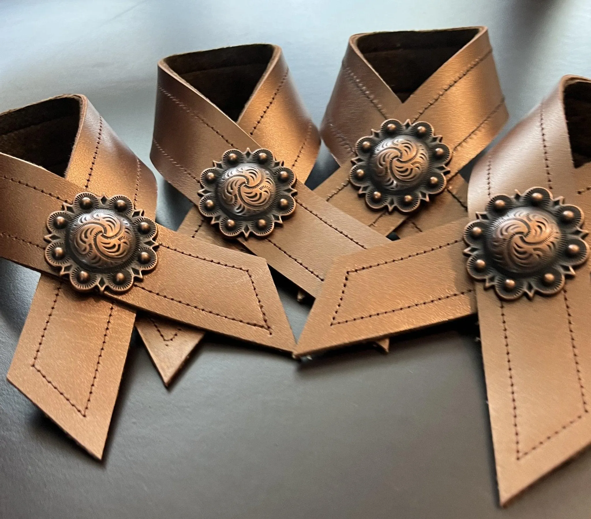 Reversible Western Leather Napkin Rings