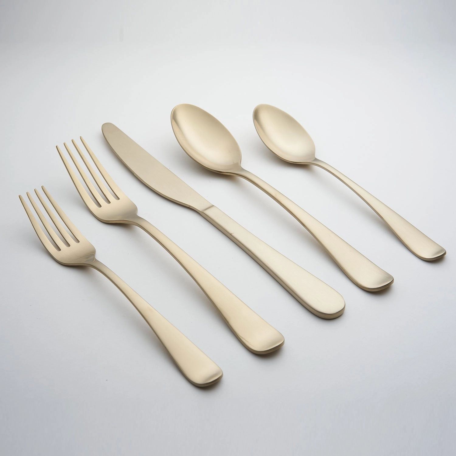 Rhiannon Champagne Satin 20 Piece Flatware Set