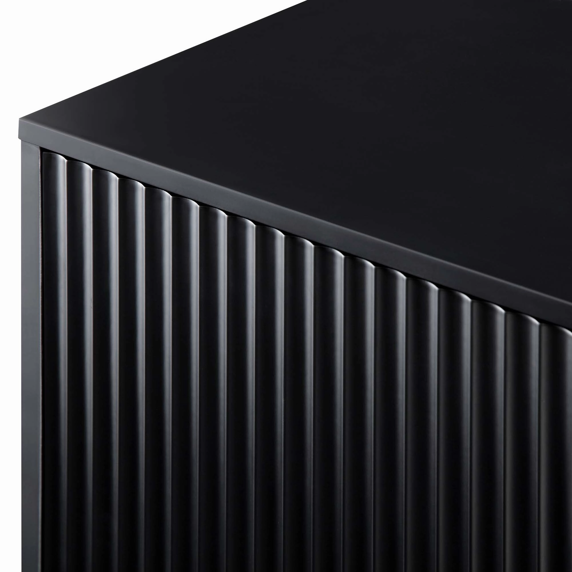 Richmond Ridged Large Sideboard, Matte Black