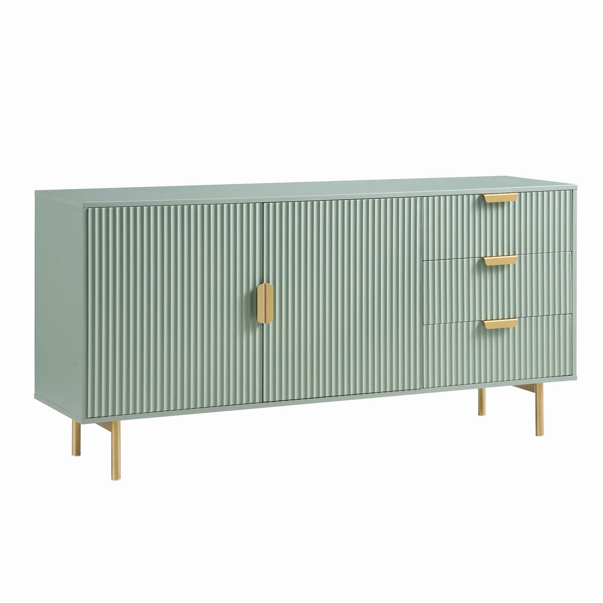 Richmond Ridged Large Sideboard, Matte Sage Green