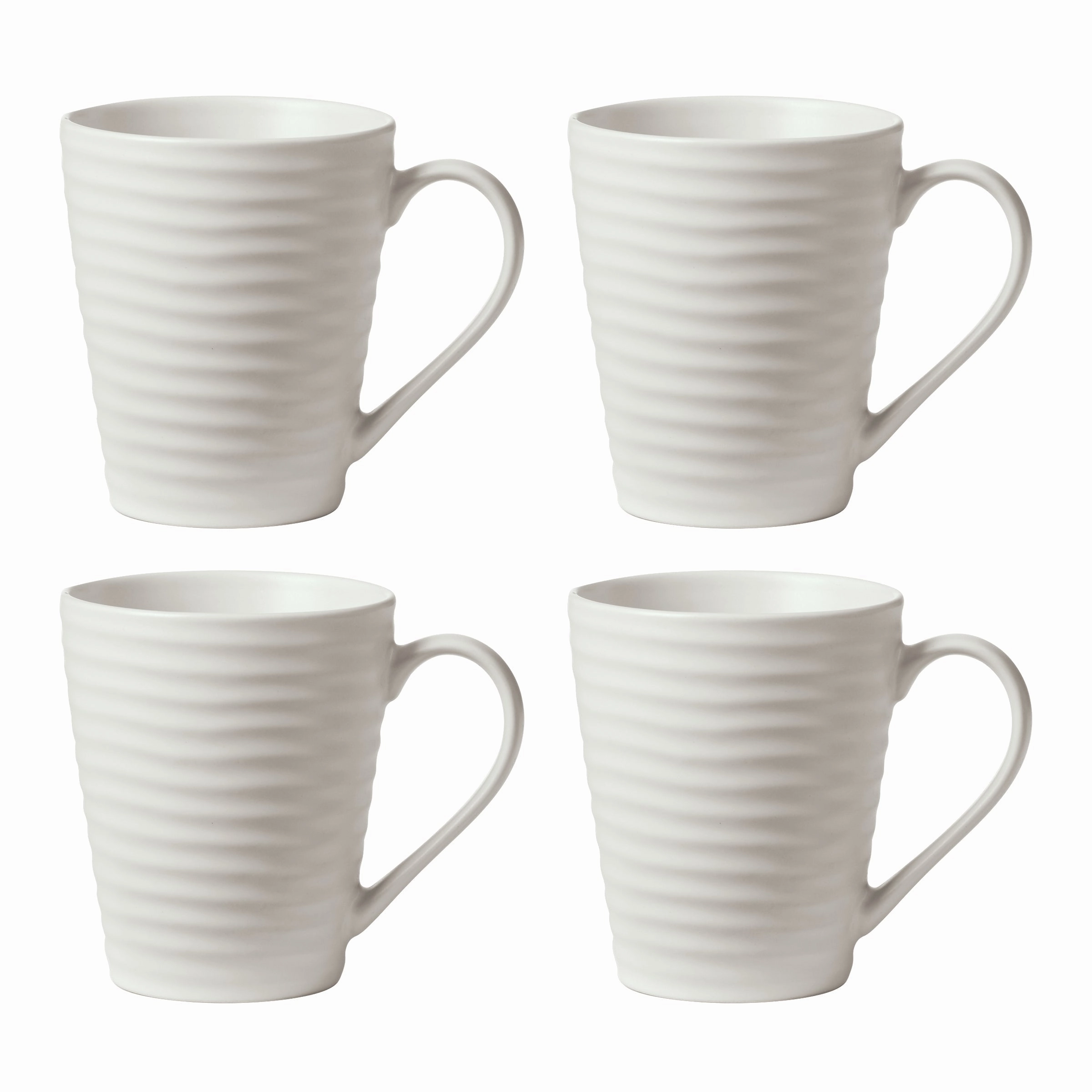Ridge White Mugs - Set of 4