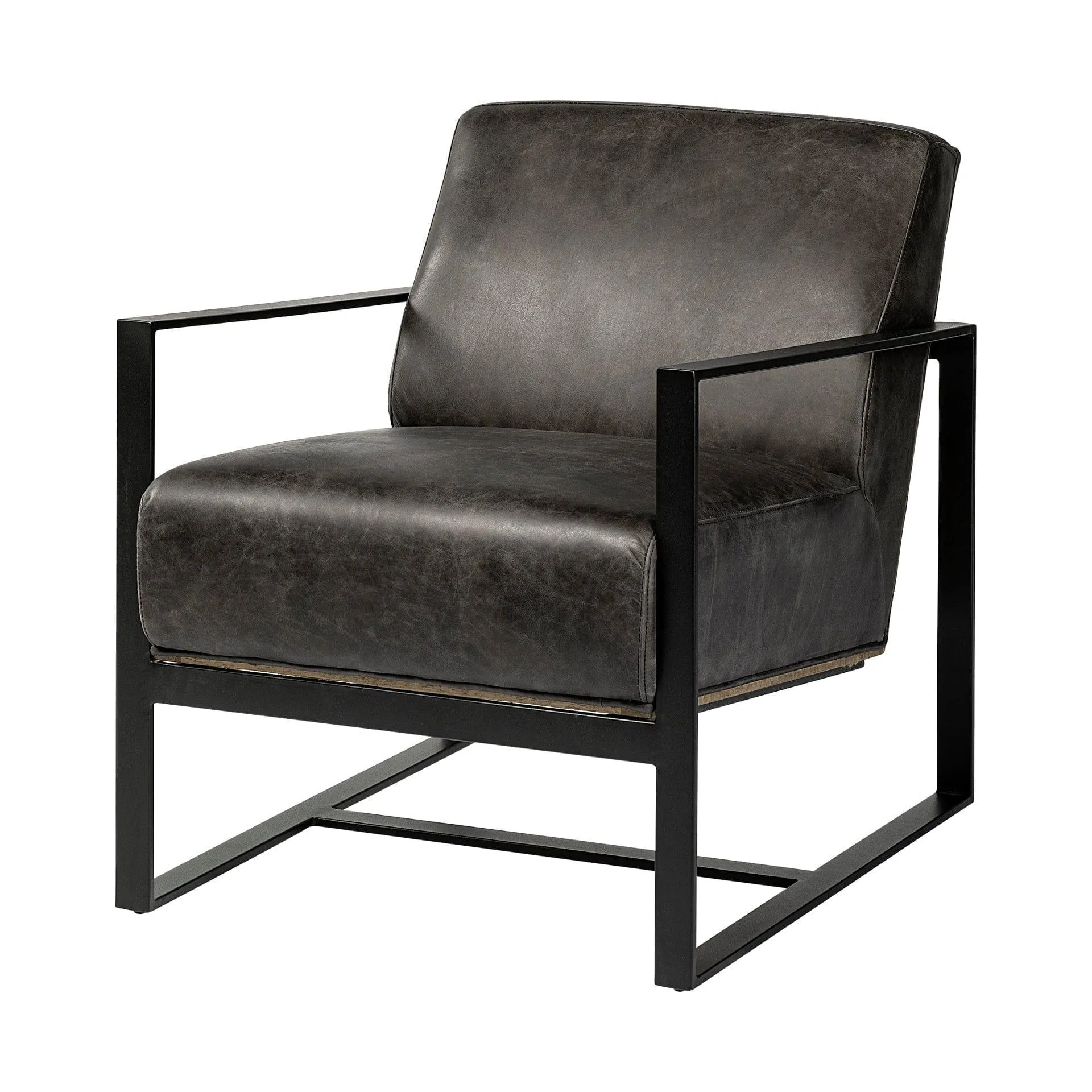Riley Ebony Leather Accent Chair