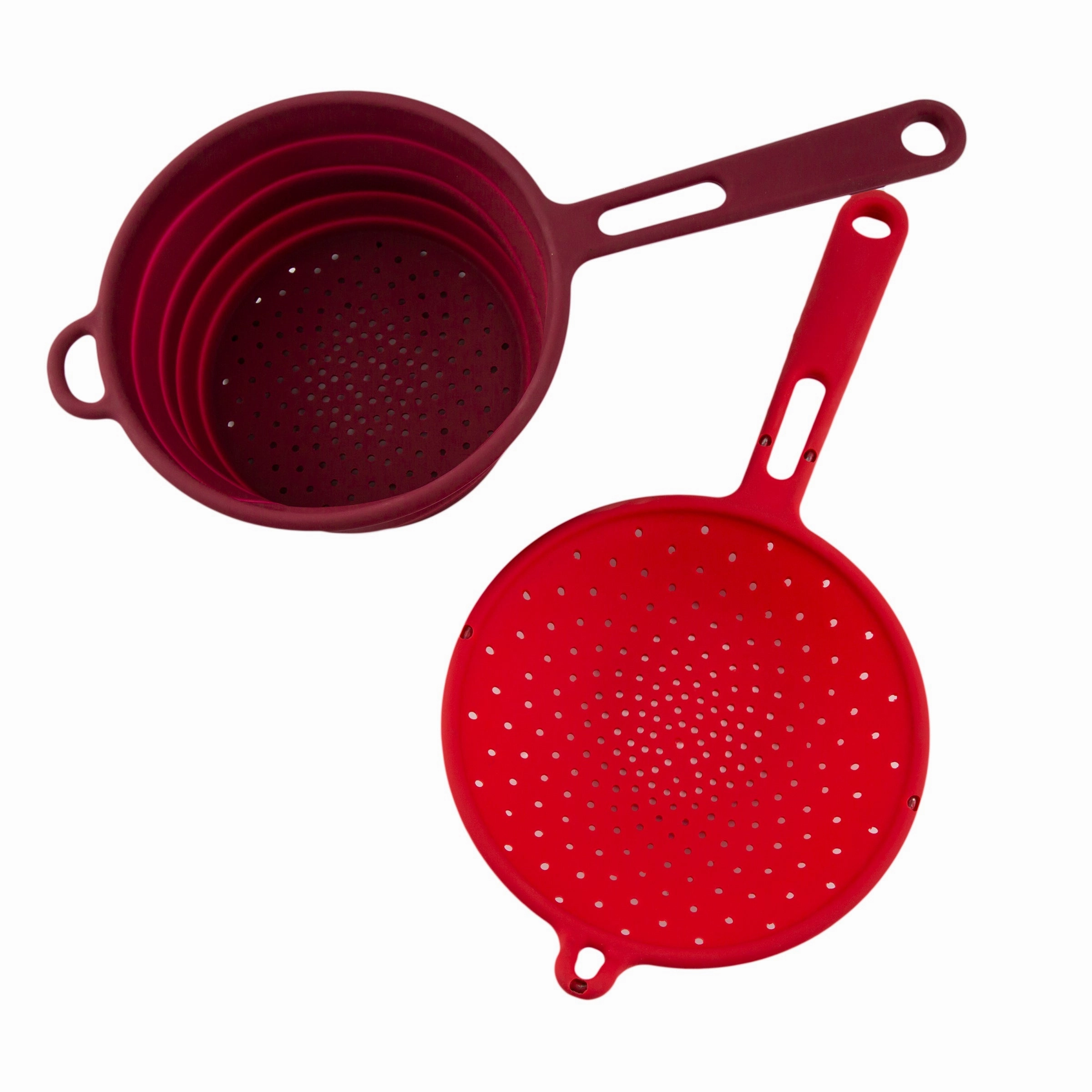 Robert Irvine 2-Piece Silicone Colander Set - Red