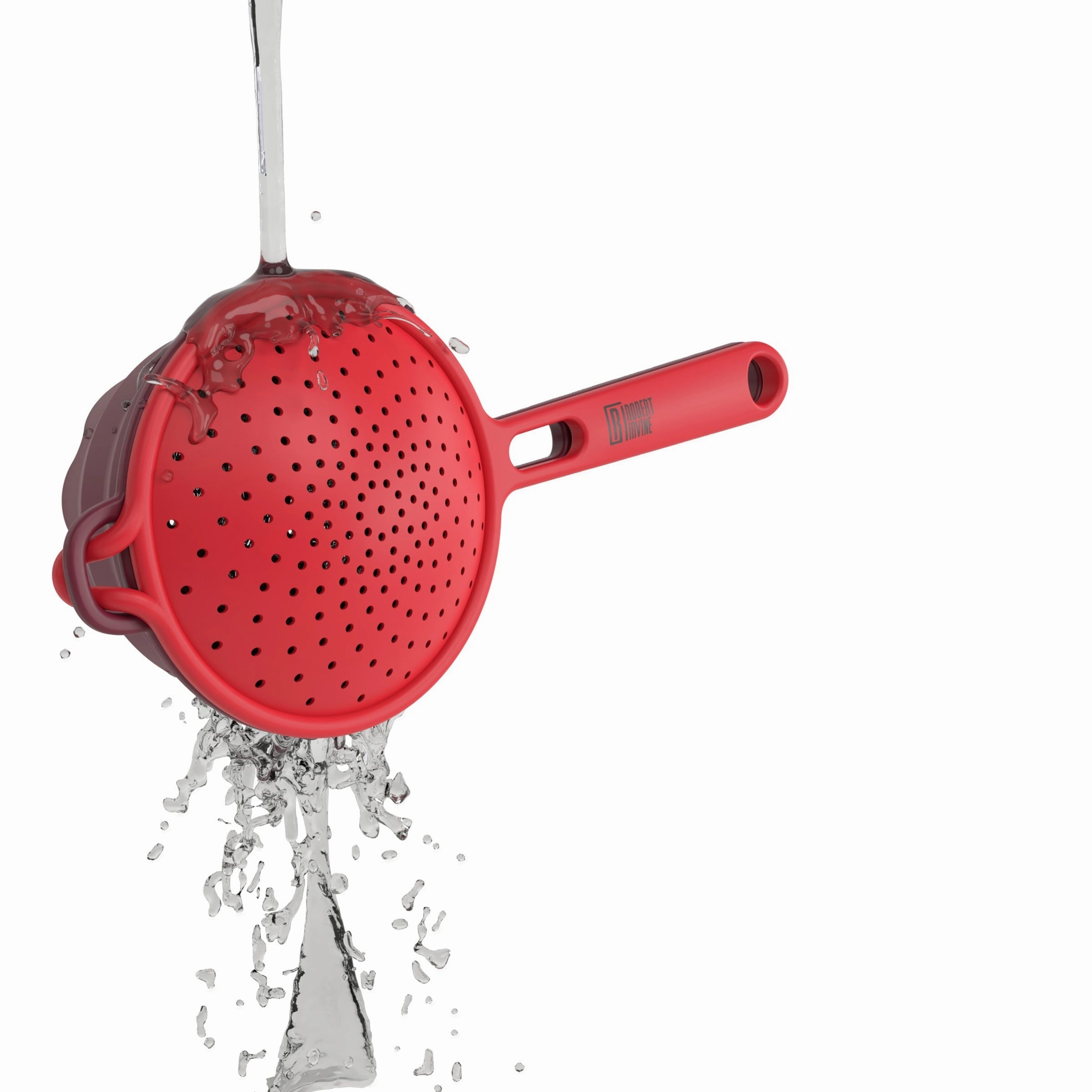 Robert Irvine 2-Piece Silicone Colander Set - Red