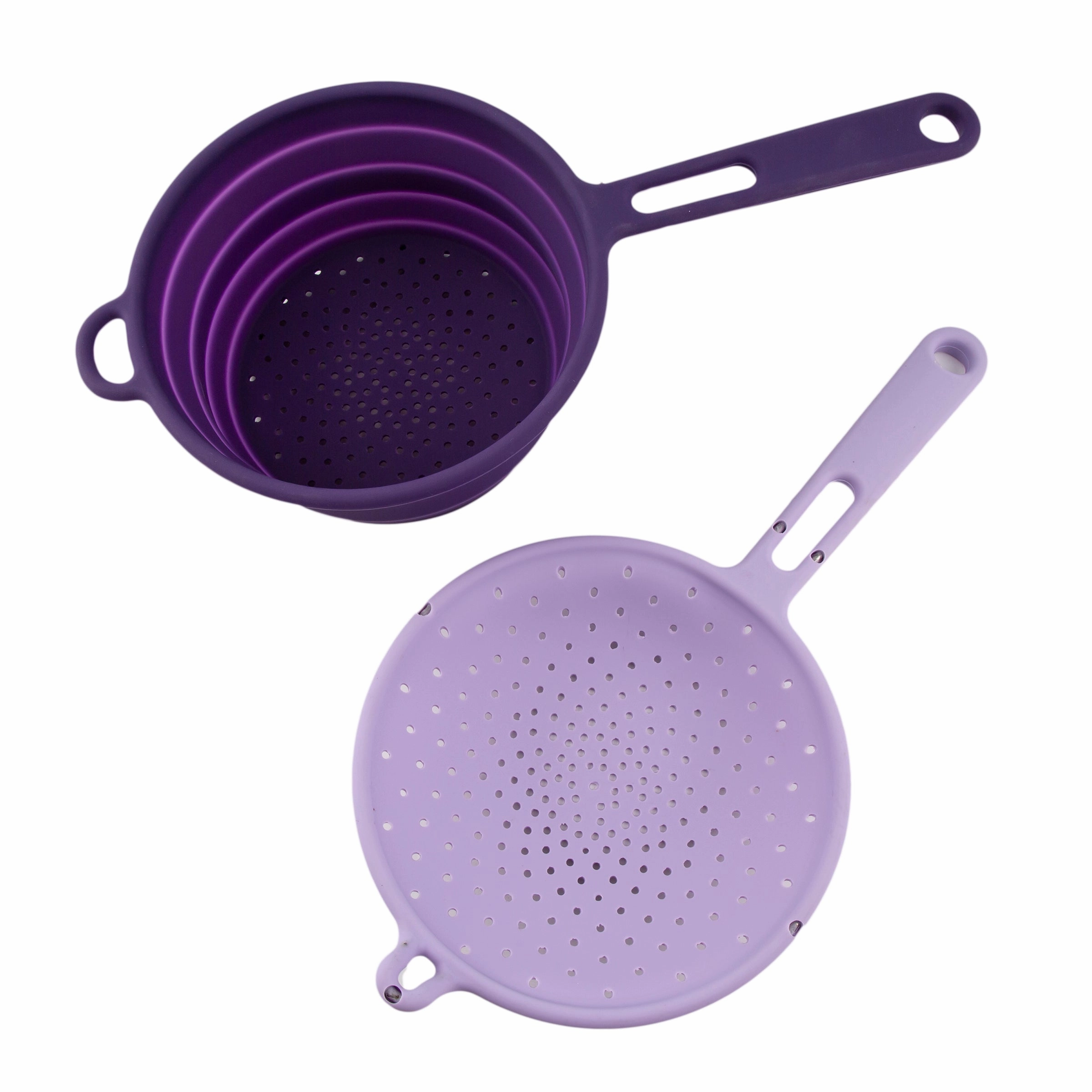 Robert Irvine 2-Piece Silicone Colander Set Purple